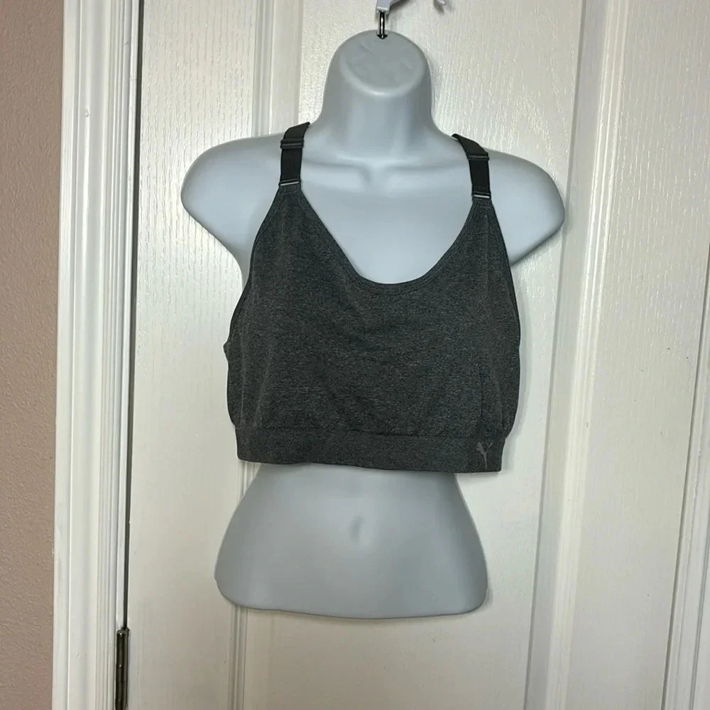 Puma Women's Racerback Adjustable Straps Grey Sports Bra Size XL Pre-Owned
